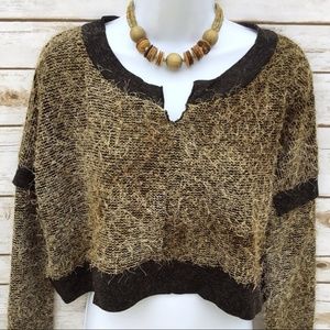 Sugar Lips Cropped Lagenlook Sweater Top NWT